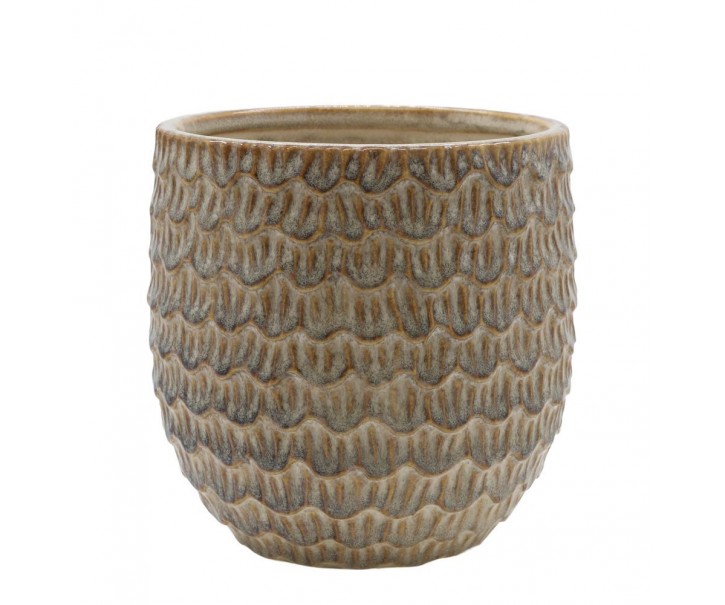 Latté obal na květináč se vzorem Gaston - Ø 14*14 cm Chic Antique