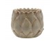 Latté obal na květináč s listovým vzorem Gaston - Ø 13*10 cm Chic Antique
