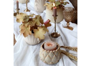 Latté obal na květináč s listovým vzorem Gaston - Ø 13*10 cm