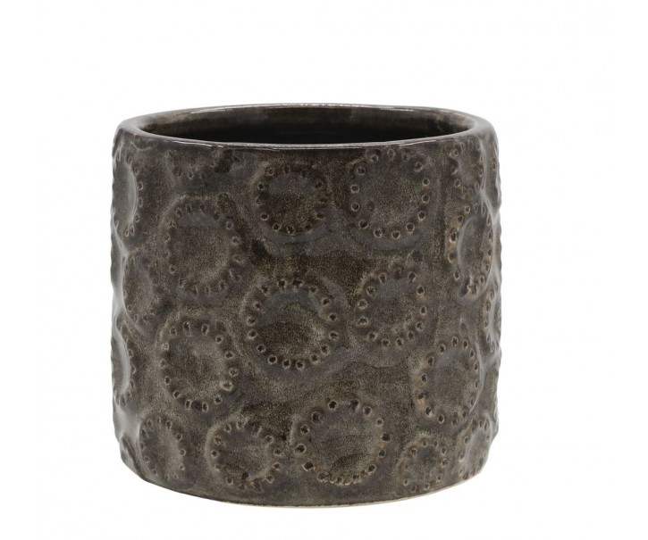 Coffee obal na květináč se vzorem Gaston - Ø 15*13 cm Chic Antique