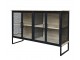 Přírodně černá kovová dřevěná komoda/ příborník Vence - 121*38*80 cm Chic Antique
