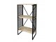 Přírodně černý kovový regál se 2 dřevěnými policemi Vence - 60*35*113 cm Chic Antique