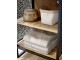 Přírodně černý kovový stolek se 2 dřevěnými policemi Vence - 49*36*65 cm Chic Antique