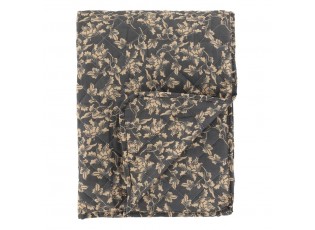 Tmavě šedý přehoz s listy Aix Vintage Quilt - 130*180 cm