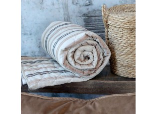 Latté přehoz s pruhy Aix Vintage Quilt - 130*180 cm