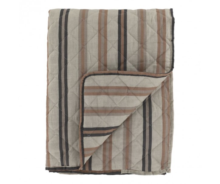Latté přehoz s pruhy Aix Vintage Quilt - 130*180 cm Chic Antique