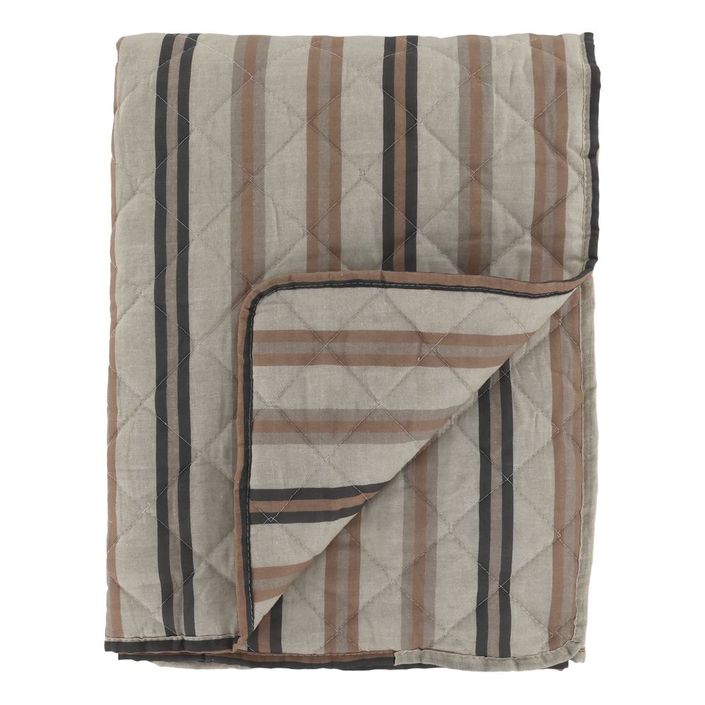 Latté přehoz s pruhy Aix Vintage Quilt - 130*180 cm