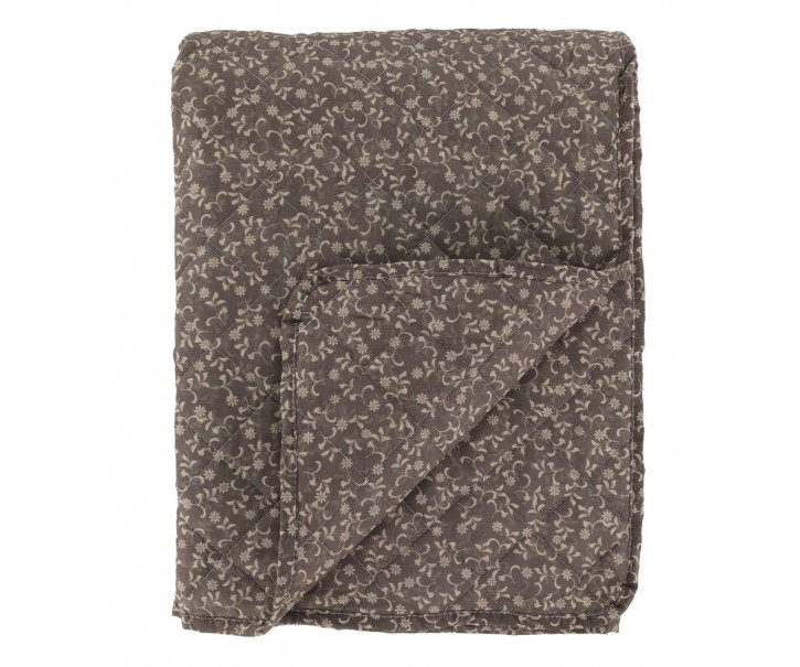 Šedý přehoz s květinami Aix Vintage Quilt - 130*180 cm Chic Antique