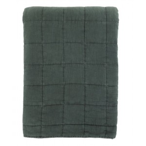 Tmavě zelený přehoz s opraným vzhledem Aix Vintage Quilt - 240*240 cm