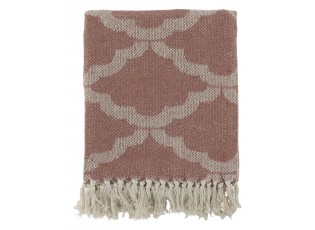 Malinový přízový pléd se vzorem a třásněmi Aix - 130*150 cm