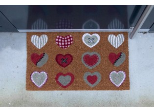 Rohožka z kokosových vláken se srdíčky Hearts All - 75*45*2cm
