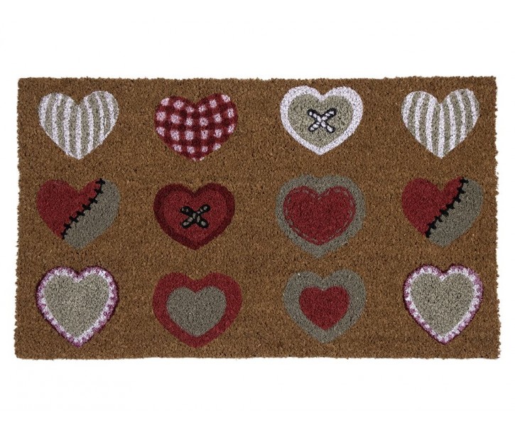 Rohožka z kokosových vláken se srdíčky Hearts All - 75*45*2cm Mars & More 