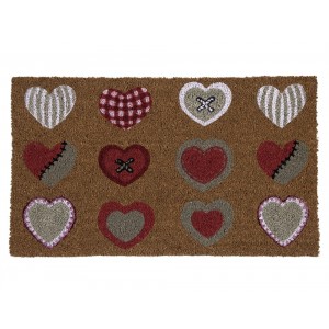 Rohožka z kokosových vláken se srdíčky Hearts All - 75*45*2cm