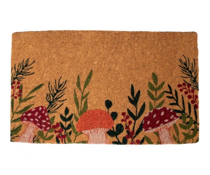 Ručně vyrobená rohožka z kokosových vláken s houbami - 75*45*4cm Mars & More 