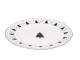 Bílo-černý porcelánový jídelní talíř se stromky X-Mas Tree - Ø 26*1,5 cm Housevitamin