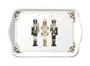 Bílý melaminový tácek s louskáčky Royal Nutcrackers - 13*21 cm