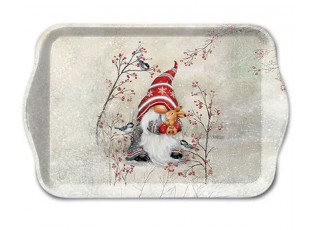 Béžový melaminový tácek se skřítkem Dwarf Hug - 13*21 cm