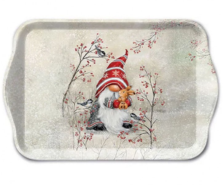 Béžový melaminový tácek se skřítkem Dwarf Hug - 13*21 cm Ostatní