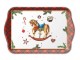 Bílý melaminový tácek s houpacím koníkem Rocking Horse - 13*21 cm Ostatní