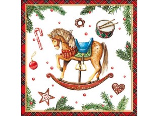 Ubrousky s houpacím koníkem Rocking Horse - 33*33 cm (20ks)