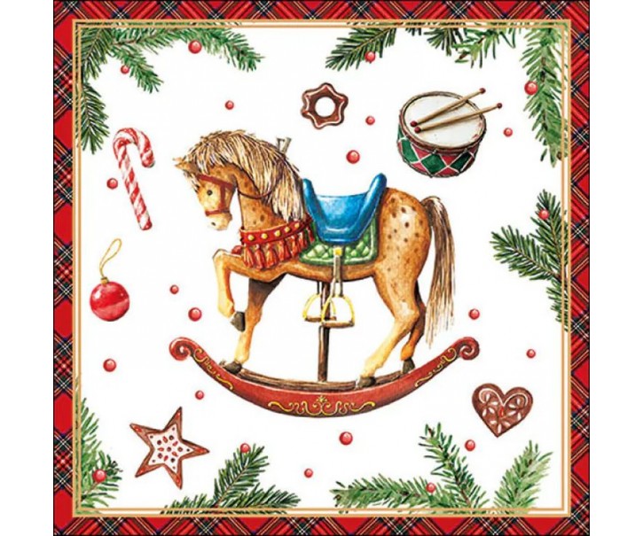 Ubrousky s houpacím koníkem Rocking Horse - 33*33 cm (20ks) Ostatní