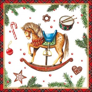 Ubrousky s houpacím koníkem Rocking Horse - 33*33 cm (20ks)
