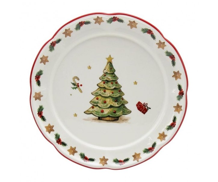 Keramický jídelní talíř se stromkem Chrissie - Ø 25*4,3 cm Exner