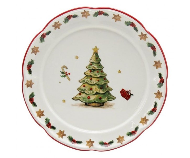 Keramický dezertní talířek se stromkem Chrissie - Ø 20,5*2 cm Exner