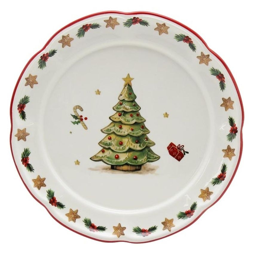 Keramický dezertní talířek se stromkem Chrissie - Ø 20,5*2 cm