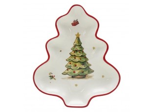 Keramická miska/ talířek ve tvaru stromku se stromkem Chrissie - 20,5*17,5*3 cm