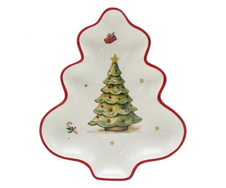 Keramická miska ve tvaru stromku se stromkem Chrissie - 20,5*17,5*3 cm Exner