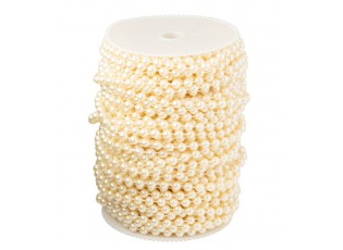 Béžová závěsná dekorativní girlanda z perliček v rolce - 9*9*12cm - 25 m