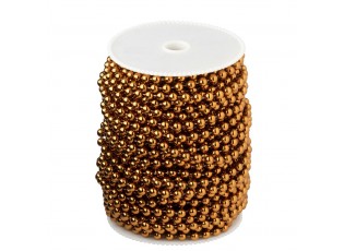 Bronzová závěsná dekorativní girlanda z perliček v rolce - 9*9*12cm - 25 m