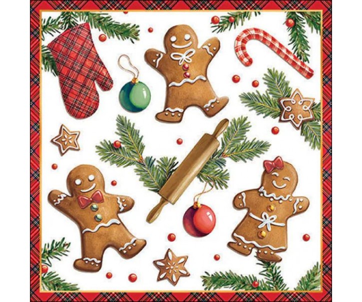 Ubrousky s perníčky Gingerbread Cookies - 33*33 cm (20ks) Ostatní