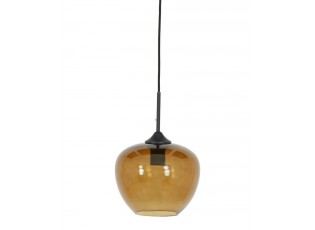 Hnědé skleněné závěsné světlo Mayson brown and black - Ø 23*18 cm/E27/40W