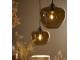 Hnědé skleněné závěsné světlo Mayson brown and black - Ø 23*18 cm/E27/40W Light & Living