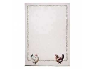 Béžová utěrka se slepičkami Barnyard Chicken - 50*70 cm