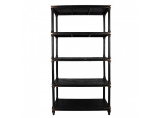 Černý antik dřevěný regál Milburne - 110*40*210 cm