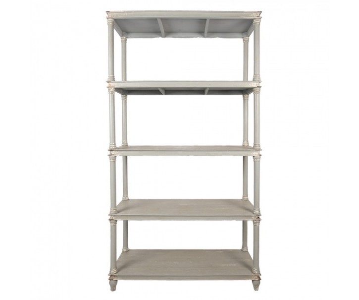 Šedý antik dřevěný regál Milburne - 110*40*210 cm Clayre & Eef