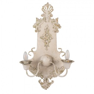 Béžová antik nástěnná kovová lampa Anelli - 40*18*70 cm E14/ 2*25W