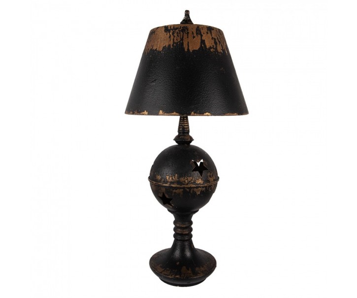 Černá antik kovová lampa Jallia - Ø 35*78 cm E27/ 1*60W Clayre & Eef