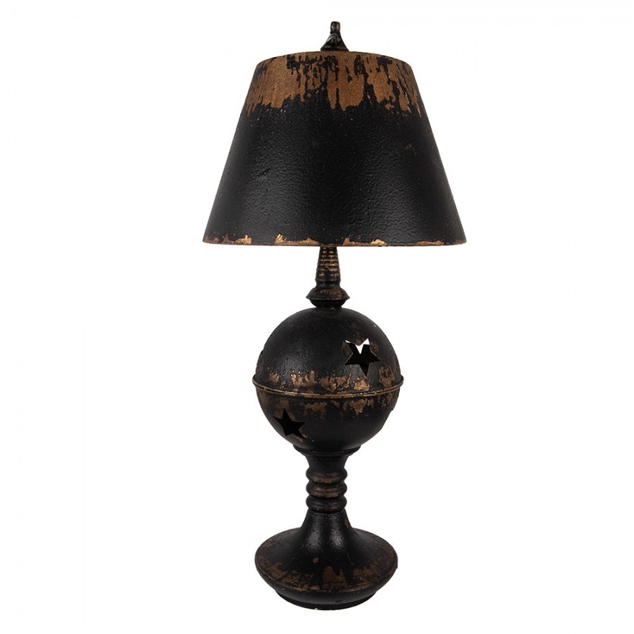 Černá antik kovová lampa Jallia - Ø 35*78 cm E27/ 1*60W