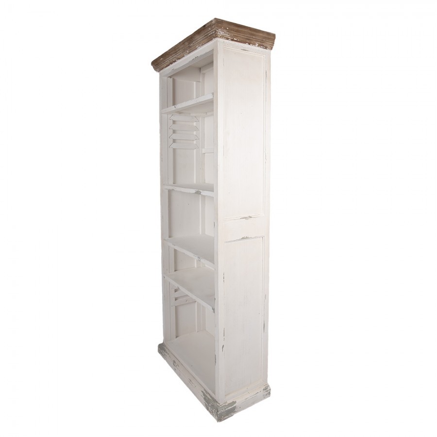 Bílá antik dřevěná knihovna Christiane - 80*36*195 cm Clayre & Eef Bílá antik dřevěná knihovna Christiane - 80*36*195 cm Clayre & Eef