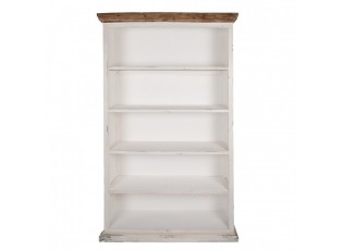 Bílá antik dřevěná knihovna Christiane - 116*36*195 cm