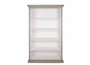 Bílo-šedá antik dřevěná knihovna Christiane - 116*36*195 cm
