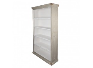 Bílo-šedá antik dřevěná knihovna Christiane - 116*36*195 cm