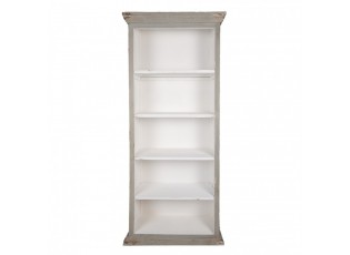 Bílo-šedá antik dřevěná knihovna Christiane - 80*36*195 cm