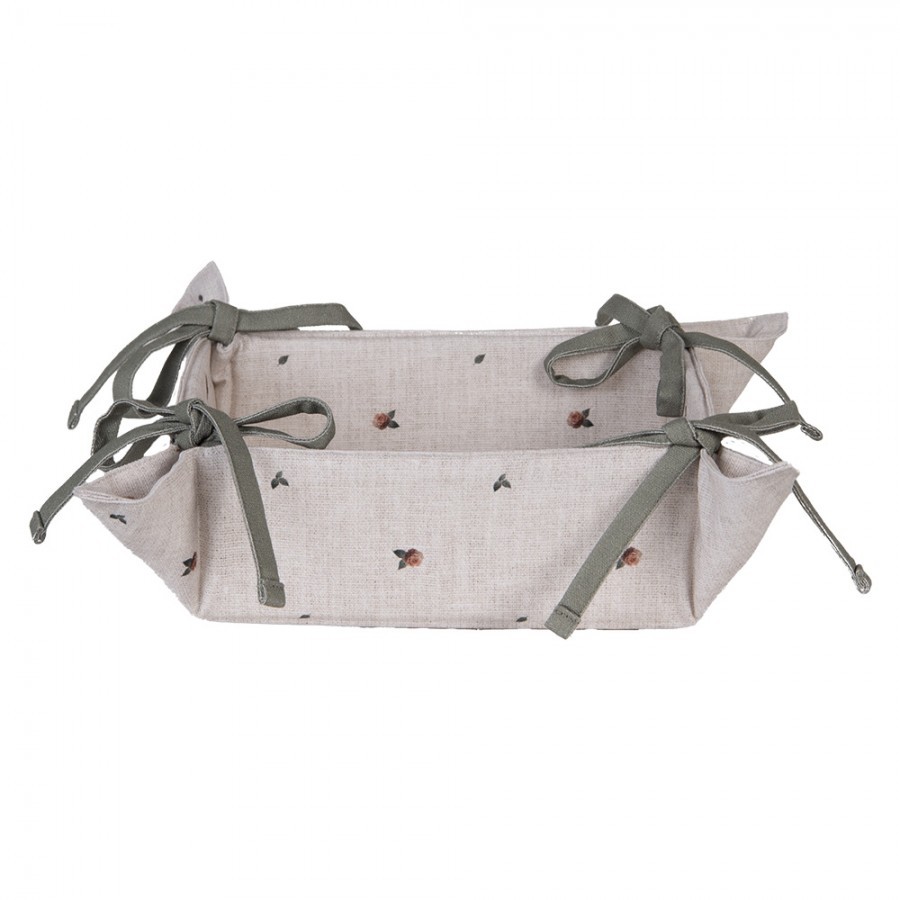 Bavlněný košík na pečivo se zajícem Natural Linen Easter - 35*35*8 cm