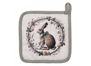 Bavlněná chňapka podložka se zajícem Natural Linen Easter - 20*20 cm
