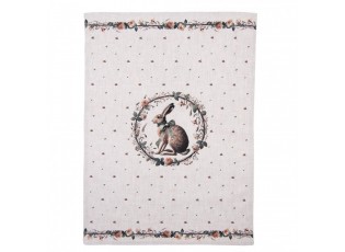 Bavlněná utěrka se zajícem Natural Linen Easter - 50*70 cm